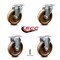 Service Caster 5 Inch High Temp Phenolic Wheel Swivel Top Plate Caster Set with 2 Rigid SCC SCC-20S514-PHSHT-TP3-2-R-2 - alternate 2